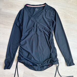 Athleta Black Wrap-Style Long Sleeve Top size small